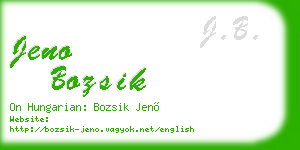 jeno bozsik business card